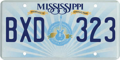 MS license plate BXD323