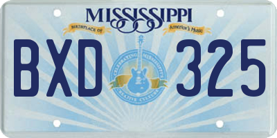 MS license plate BXD325