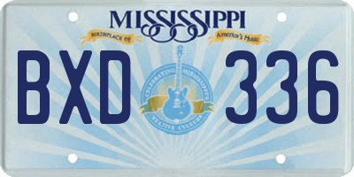 MS license plate BXD336