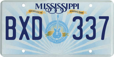 MS license plate BXD337