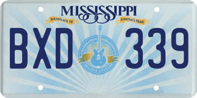 MS license plate BXD339