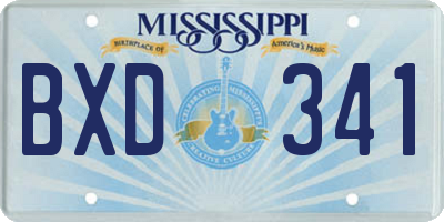 MS license plate BXD341
