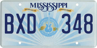 MS license plate BXD348