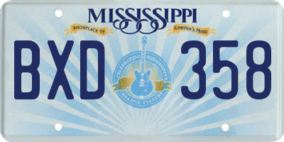 MS license plate BXD358