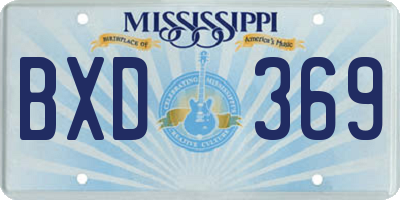 MS license plate BXD369