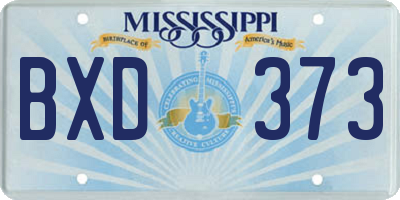 MS license plate BXD373
