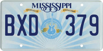 MS license plate BXD379
