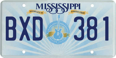 MS license plate BXD381