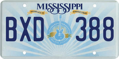 MS license plate BXD388