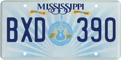 MS license plate BXD390