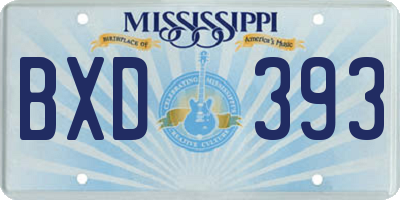 MS license plate BXD393