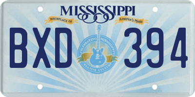 MS license plate BXD394