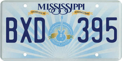MS license plate BXD395
