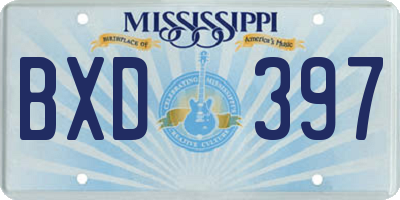 MS license plate BXD397