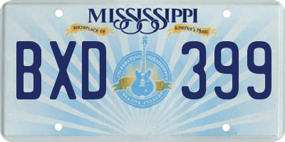 MS license plate BXD399