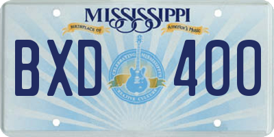 MS license plate BXD400