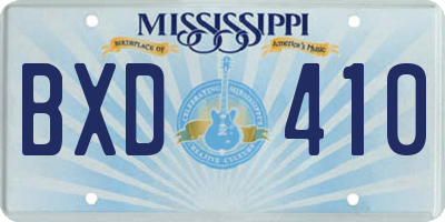 MS license plate BXD410