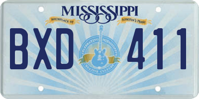 MS license plate BXD411