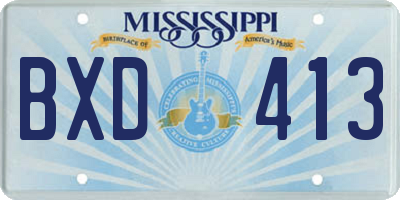 MS license plate BXD413