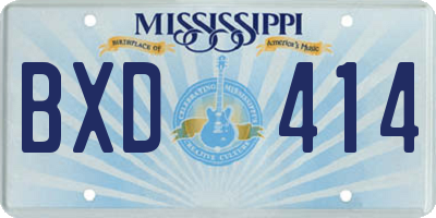 MS license plate BXD414