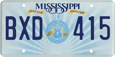 MS license plate BXD415