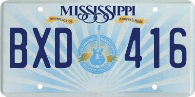 MS license plate BXD416