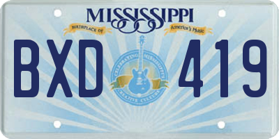 MS license plate BXD419