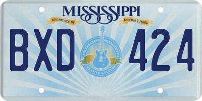 MS license plate BXD424
