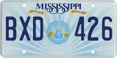 MS license plate BXD426