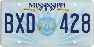 MS license plate BXD428