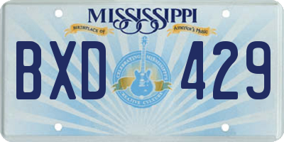 MS license plate BXD429