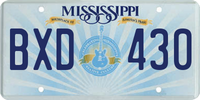 MS license plate BXD430