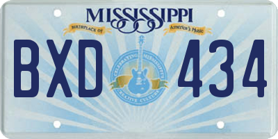 MS license plate BXD434