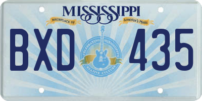 MS license plate BXD435