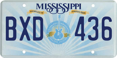 MS license plate BXD436