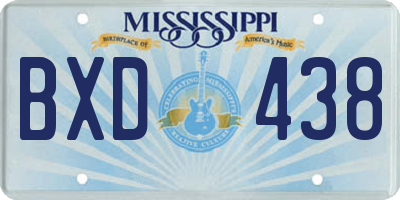 MS license plate BXD438