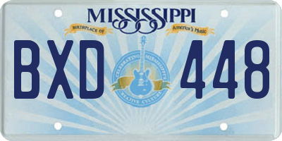MS license plate BXD448