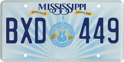 MS license plate BXD449