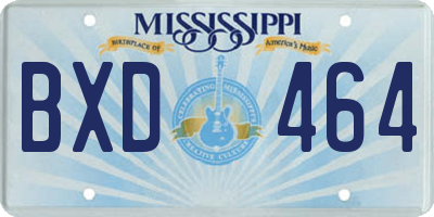 MS license plate BXD464