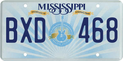 MS license plate BXD468