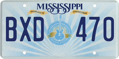 MS license plate BXD470