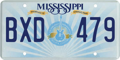 MS license plate BXD479