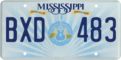 MS license plate BXD483