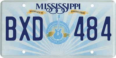 MS license plate BXD484