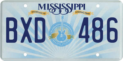 MS license plate BXD486