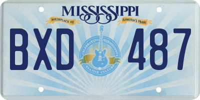 MS license plate BXD487