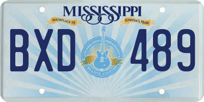 MS license plate BXD489