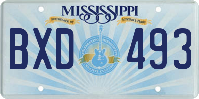 MS license plate BXD493