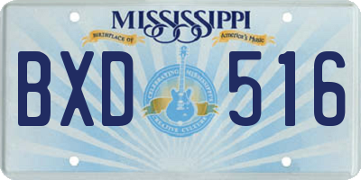 MS license plate BXD516