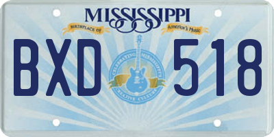 MS license plate BXD518